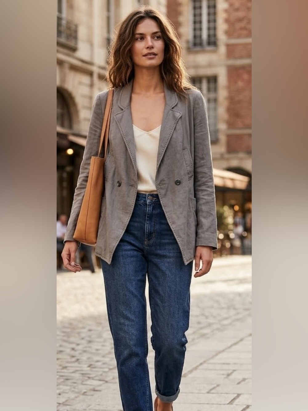 Free People Lightweight Casual Double Breasted Linen Blend Blazer Size XS-S